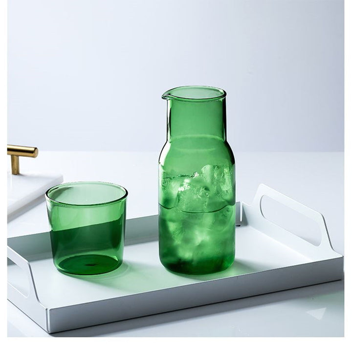 Glass jug with glass, heat resistant
