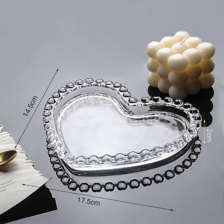 Glass tray for candle holders, modern
