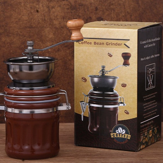 Hand crank coffee mill in retro style