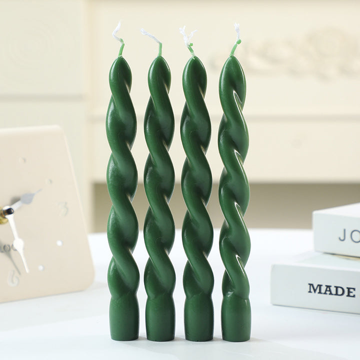 Scented candle in spiral shape made from soy wax