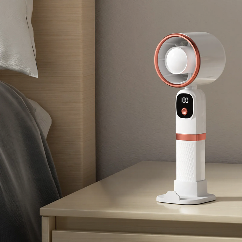 Portable hand fan with integrated power bank