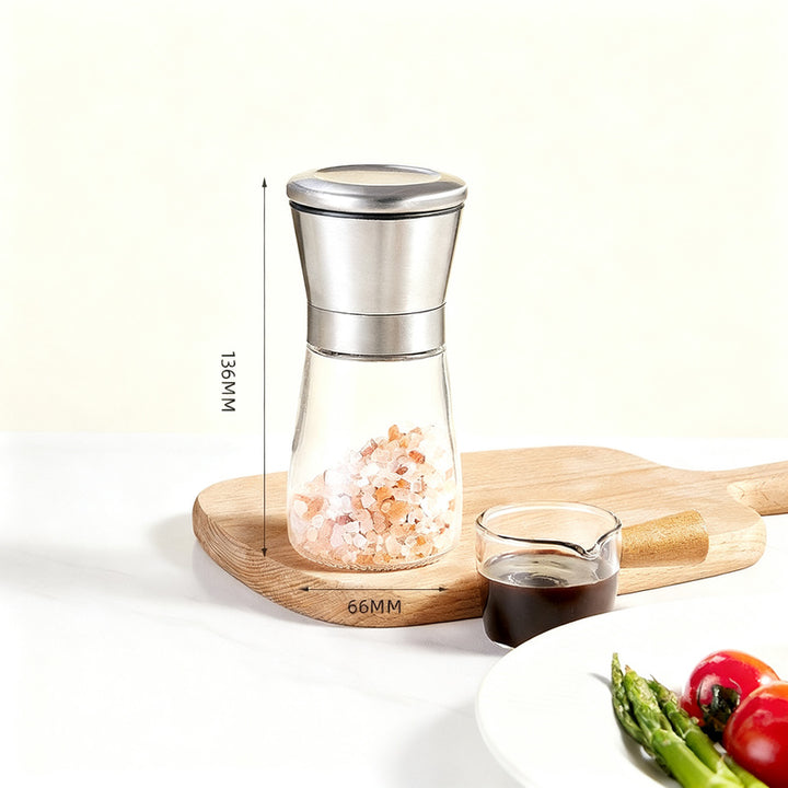 Manual grinder for spices, glass, modern