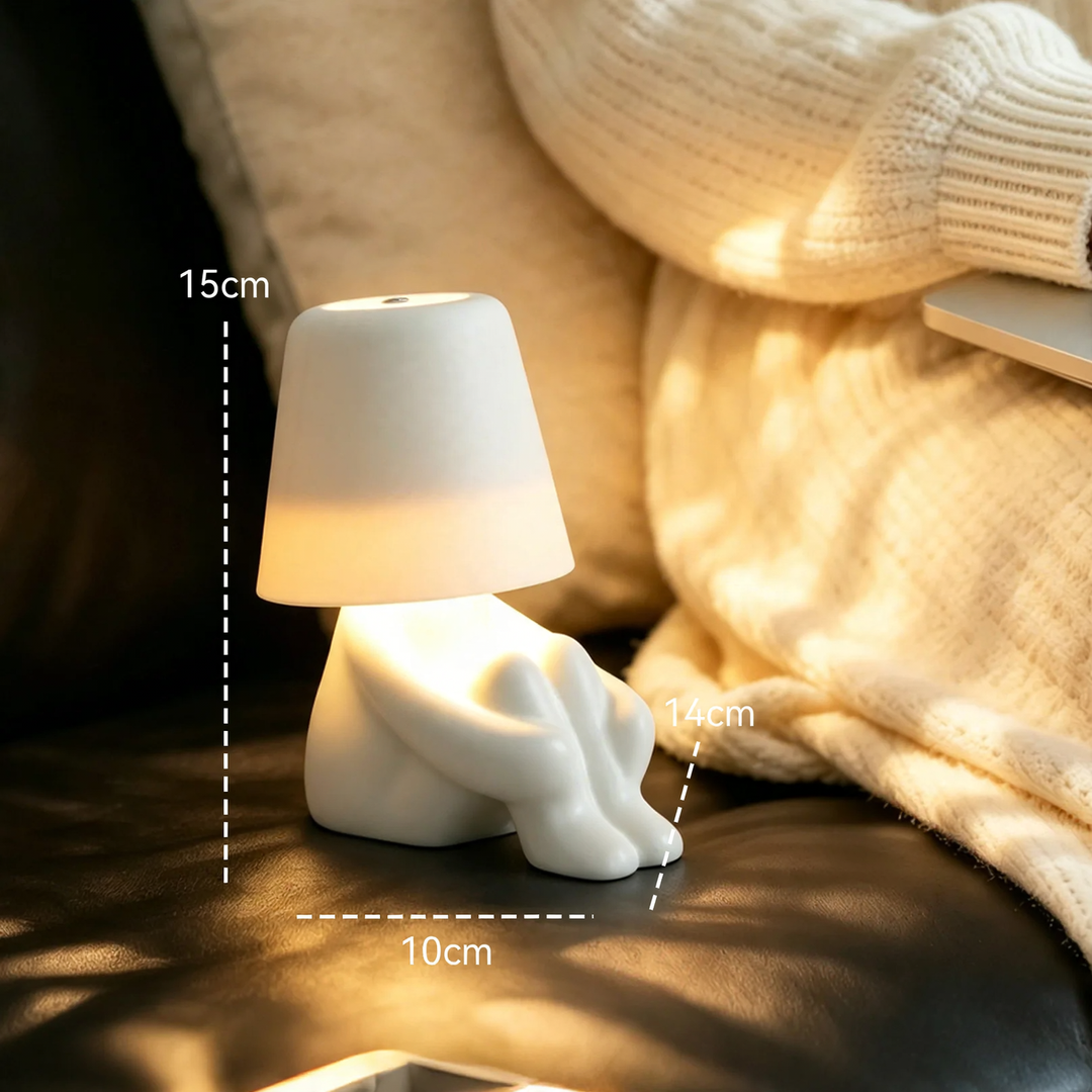 Thinker-figures-wine glass-table lamp