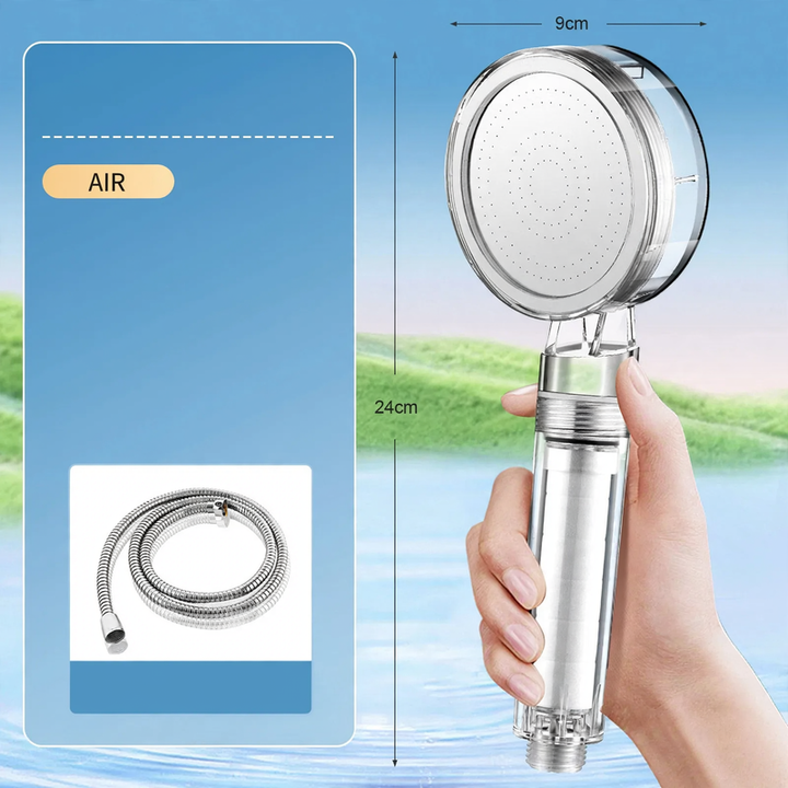 Shower head with filtration system and rain function