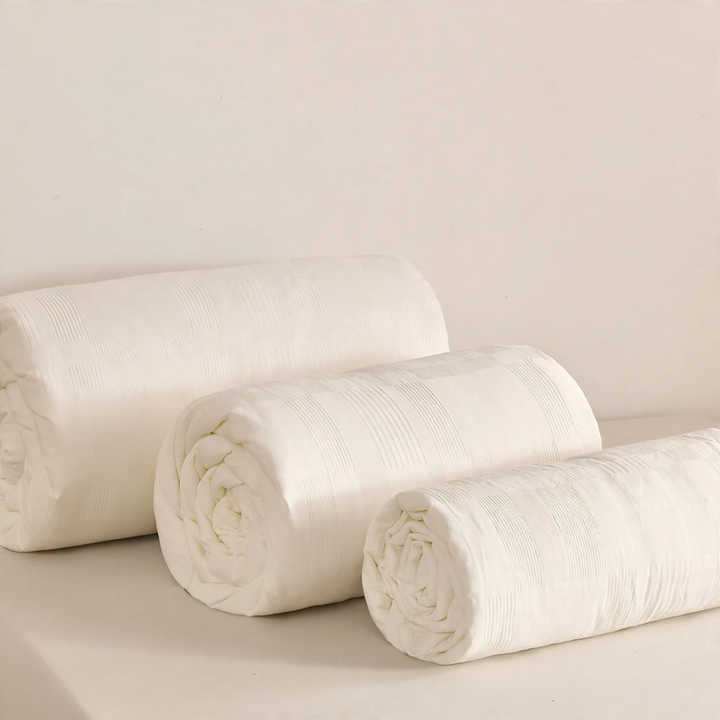Year-round duvet made of cotton with soy fibers