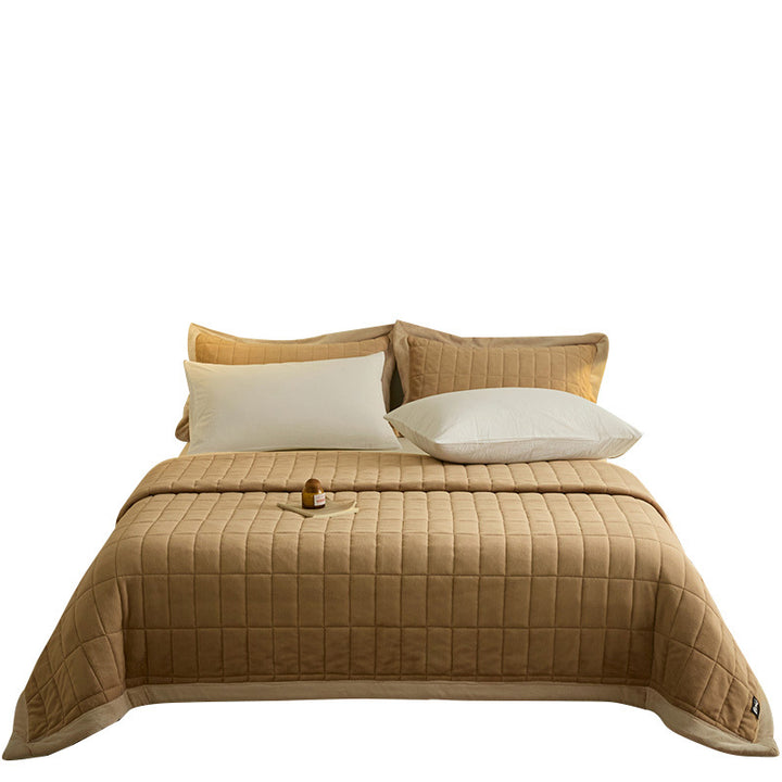 Warming duvet made of milk fiber with stitching