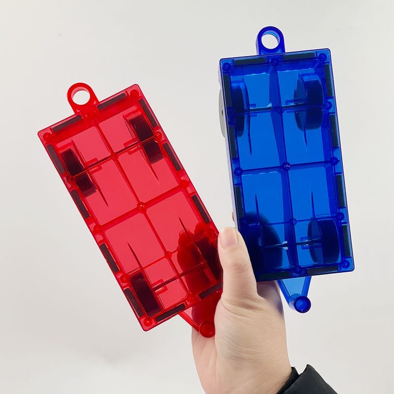 Magnetic building tiles in different shapes