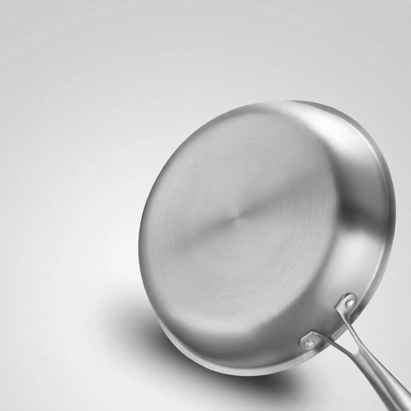 Frying pan, 410 stainless steel, honeycomb pattern