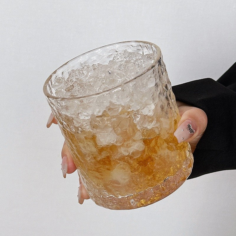 Glass tumblers, approx. 200 ml, with wave pattern