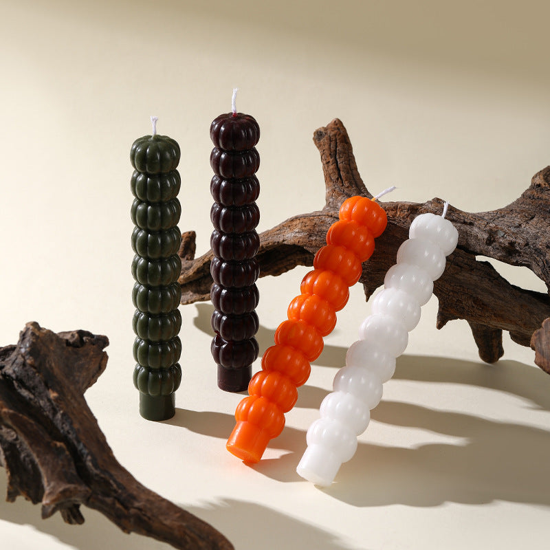 Handcrafted pumpkin scented candle with long stick