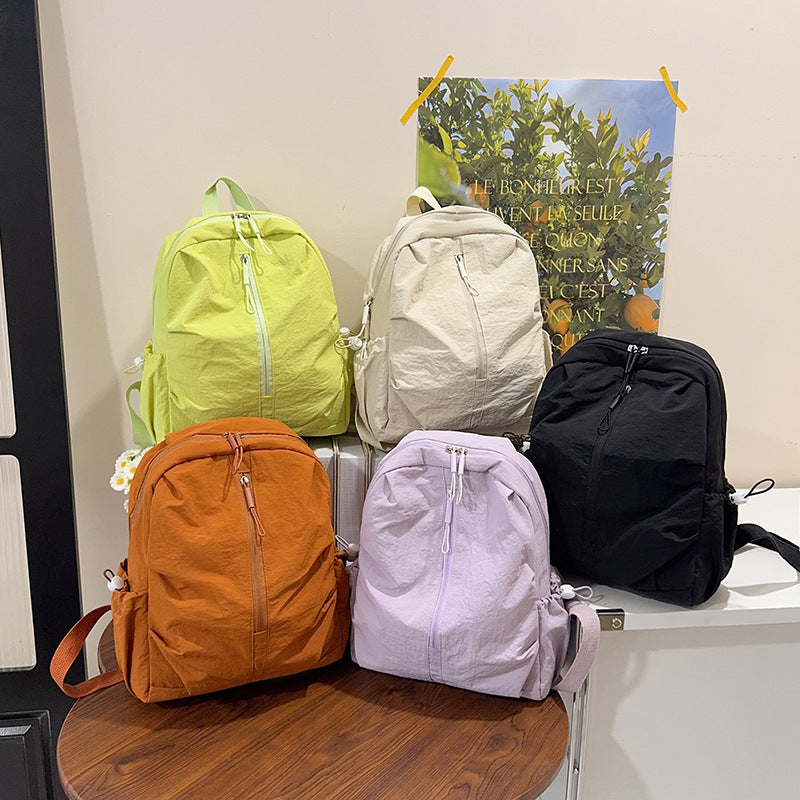 Nylon backpack, school style, for women