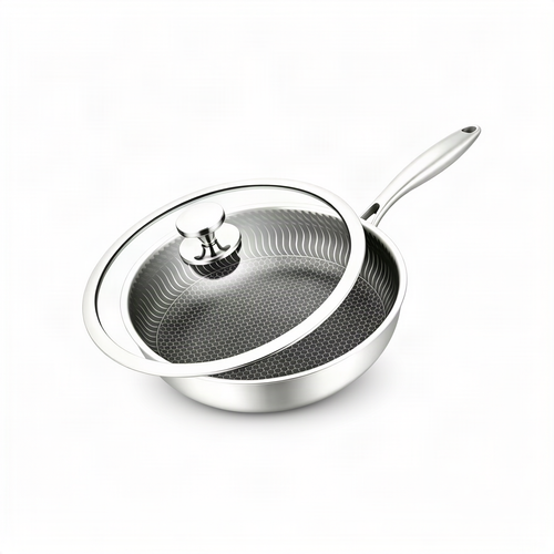 Stainless Steel Frying Pan with Glass Lid