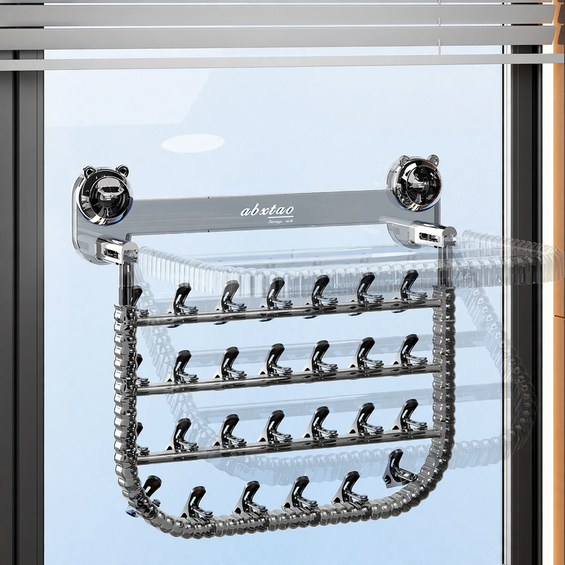 Wall-mounted drying rack, 27 clips