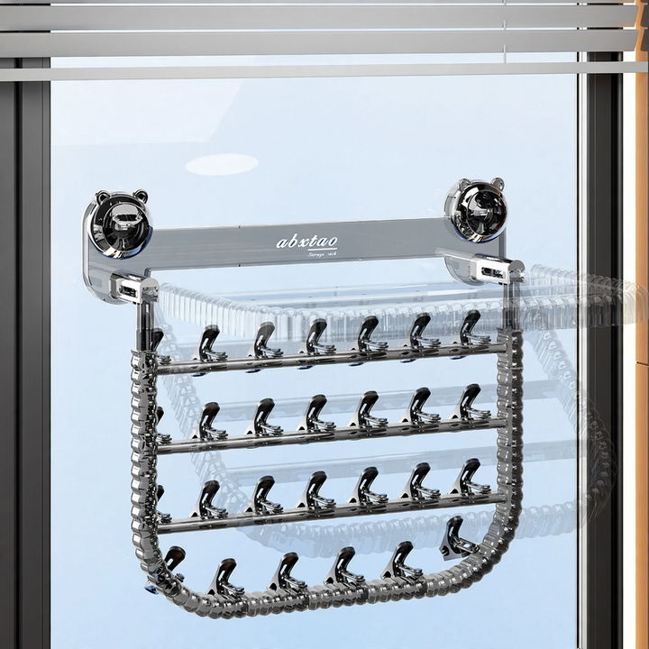 Wall-mounted drying rack, 27 clips
