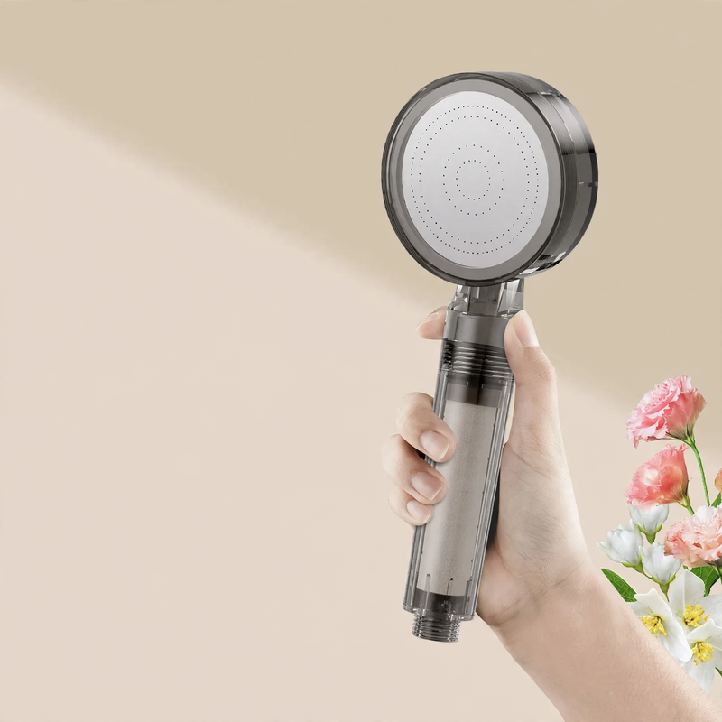 Shower head with filtration system and rain function