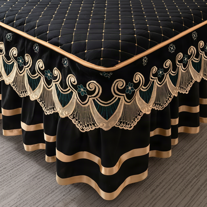 Bed skirt with ruffles, cotton, 1.8 m bed