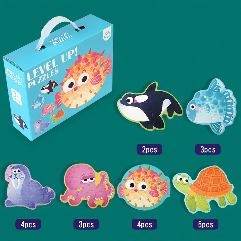 Wood Puzzle Set Little Explorer, 6 Designs