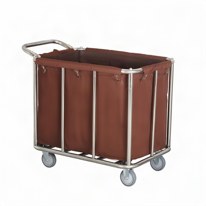 Stainless steel laundry cart with wheels