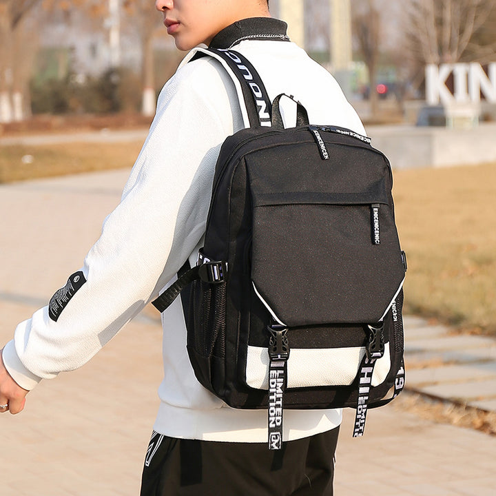 Nylon backpack with USB charging function, 20–35 L