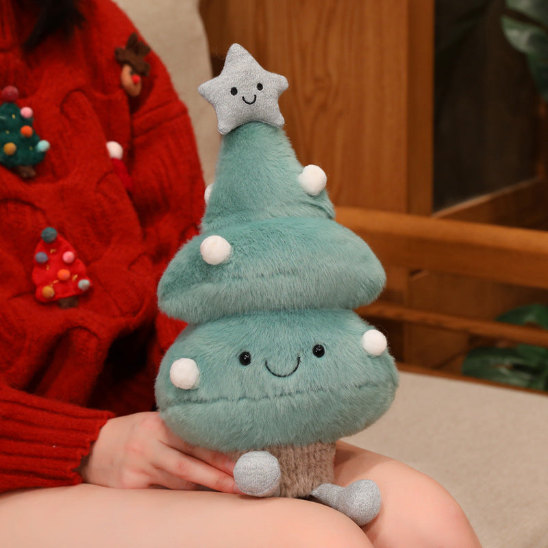 Christmas plush toys, Christmas tree, and snowflake