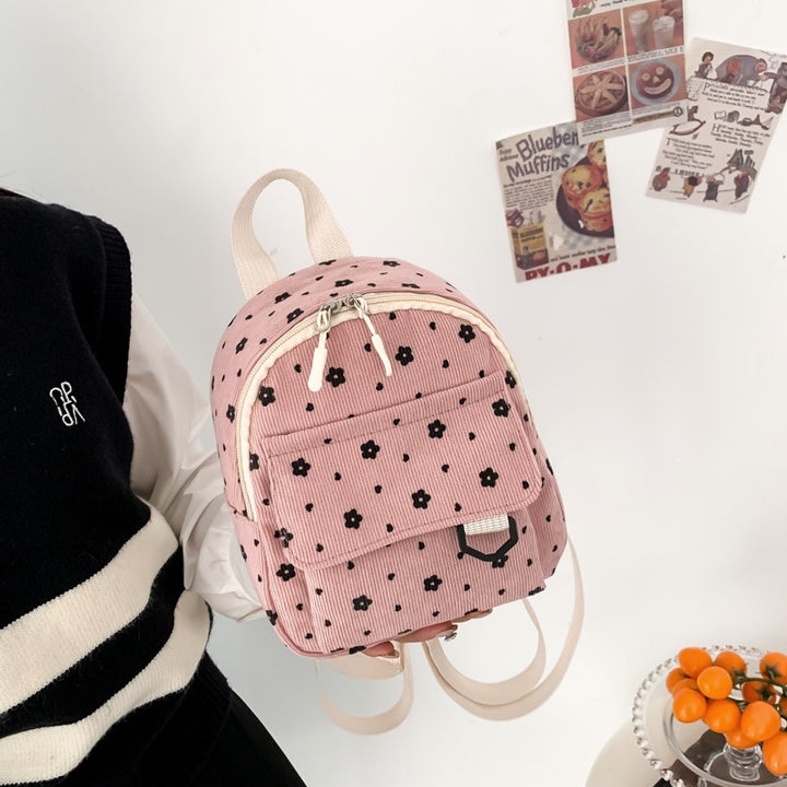 Smaller backpack made of cotton, abrasion-resistant