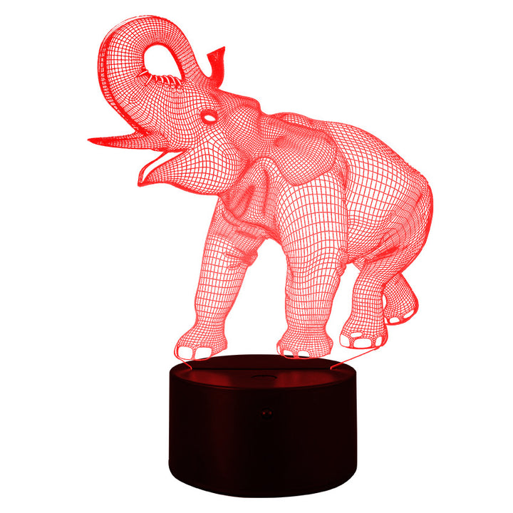 3D-LED-Night Light Elephant with Remote Control