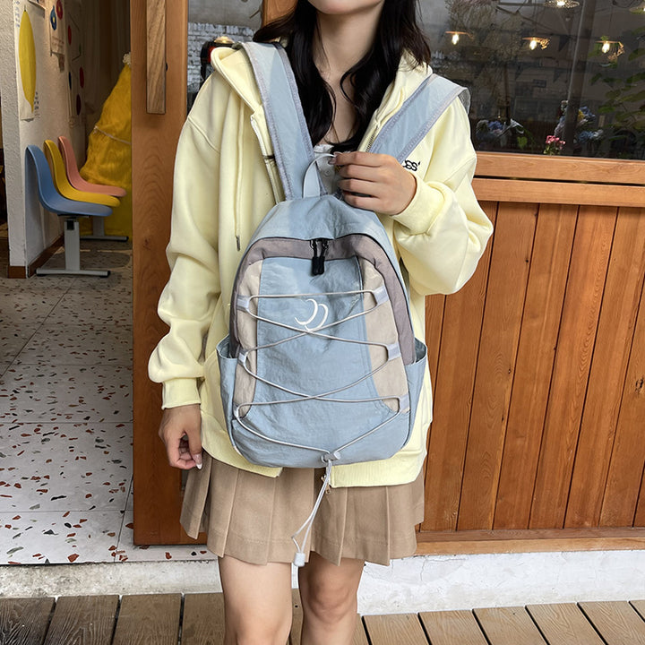 Nylon-Backpack, 20–35 L, with letter pattern