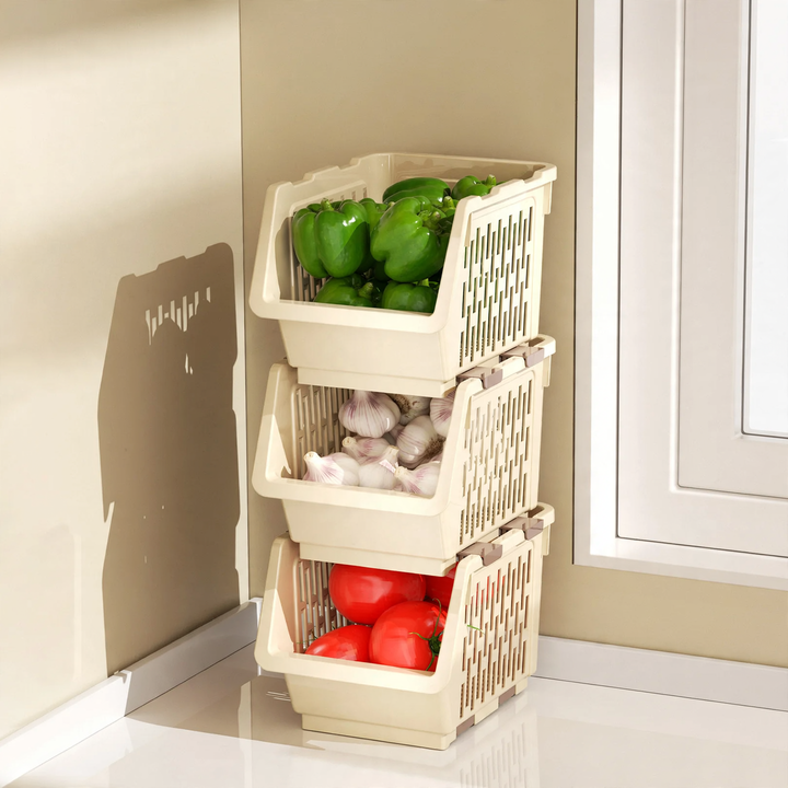 Stackable storage box made of PET, model 26YM.7465