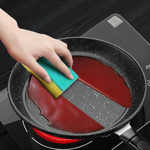 Frying pan with glass lid, cast iron bottom