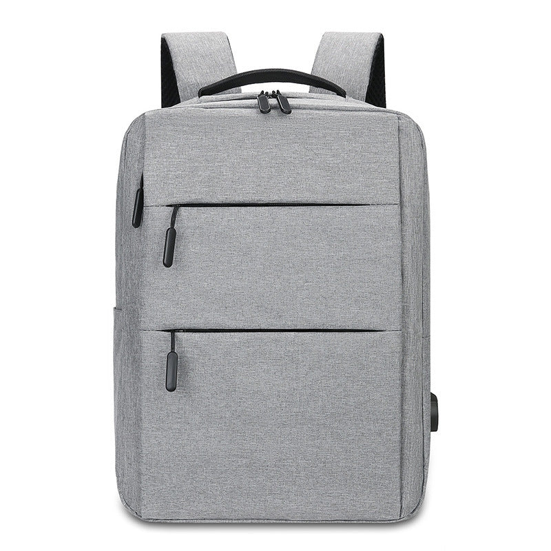 Expandable canvas backpack with USB, up to 20 L, 16 inch
