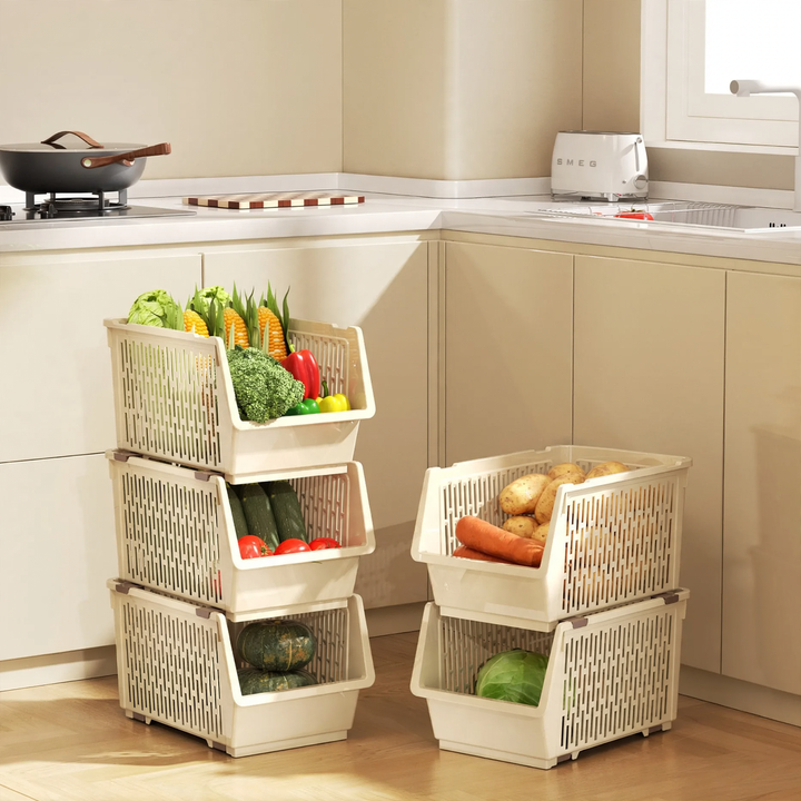 Stackable storage box made of PET, model 26YM.7465