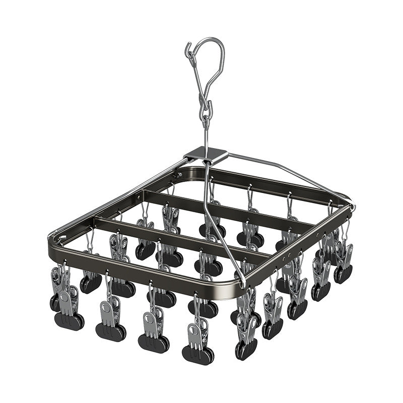 Aluminum drying rack with multiple clips