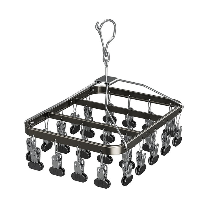 Aluminum drying rack with multiple clips