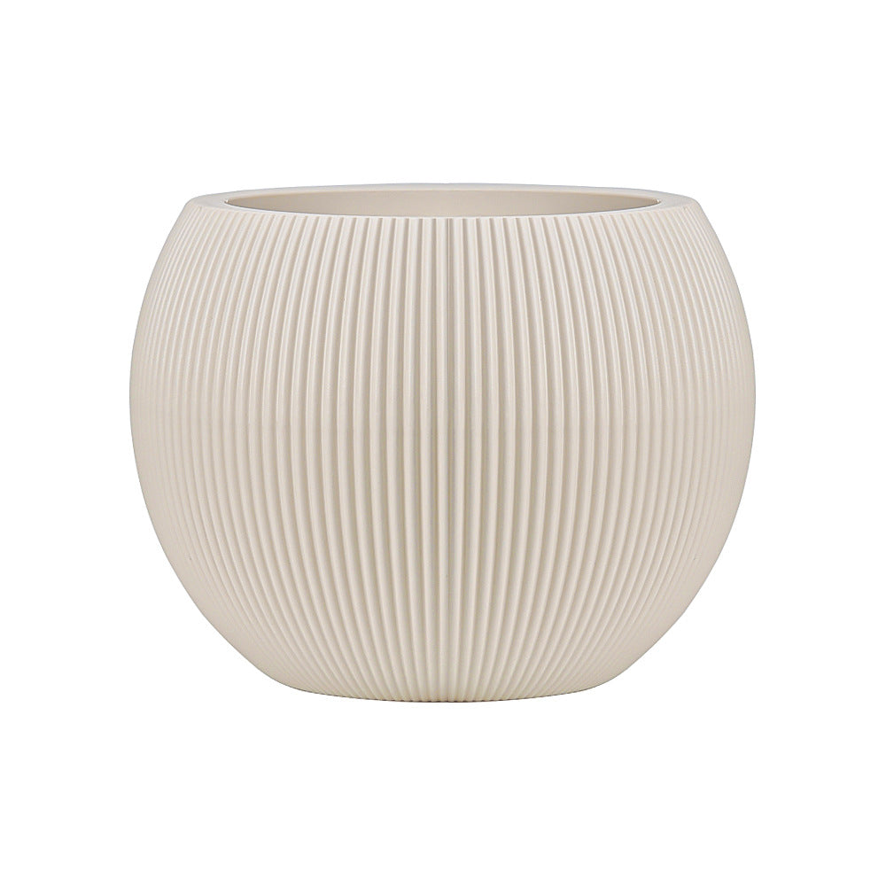 Ceramic flower vase, country house style, woven texture