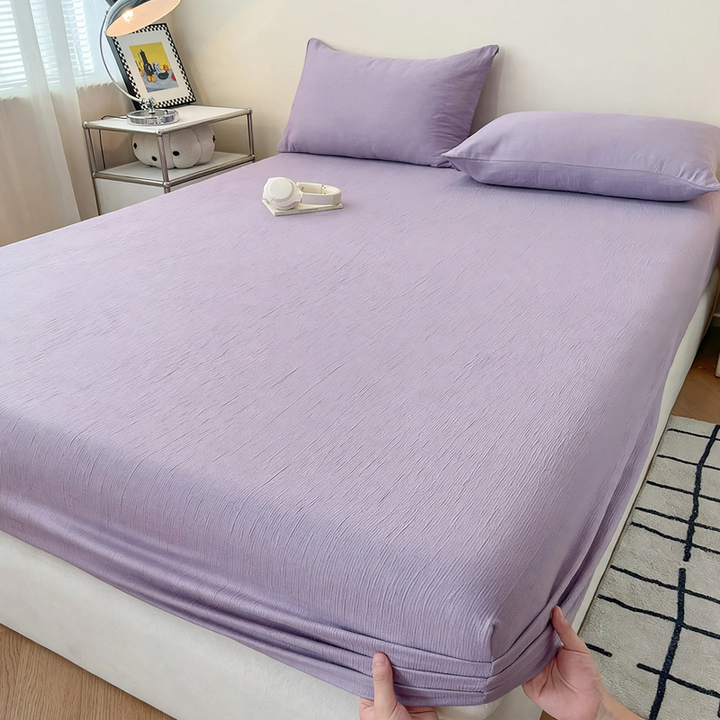 Cotton gauze fitted bed sheet, 3-piece, Japanese style