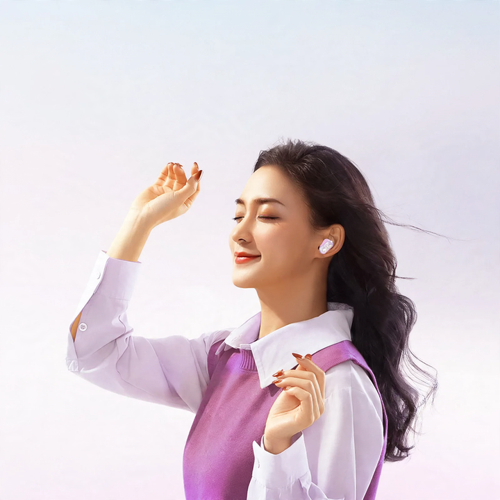 Wireless earbuds with AI translation, semi-open design