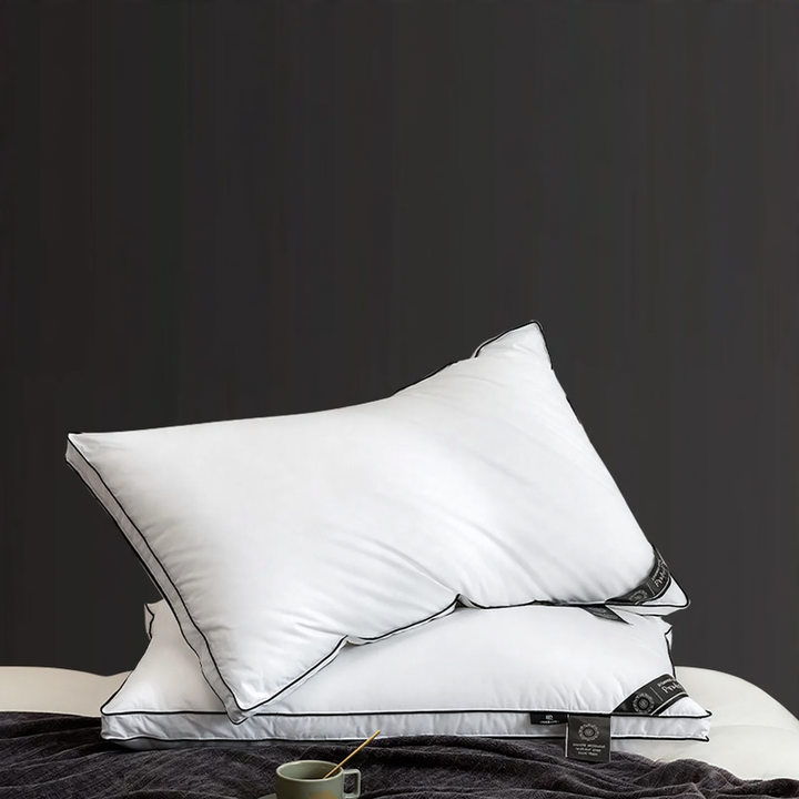 Down pillow with cotton cover, 48×74 cm