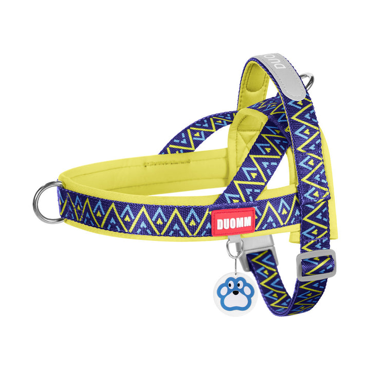 Padded dog harness with leash