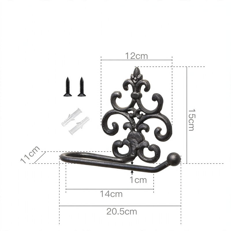 Cast Iron Towel Holder Horseshoe Design Vintage
