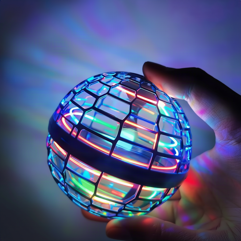 LED flying ball, glowing, with remote control