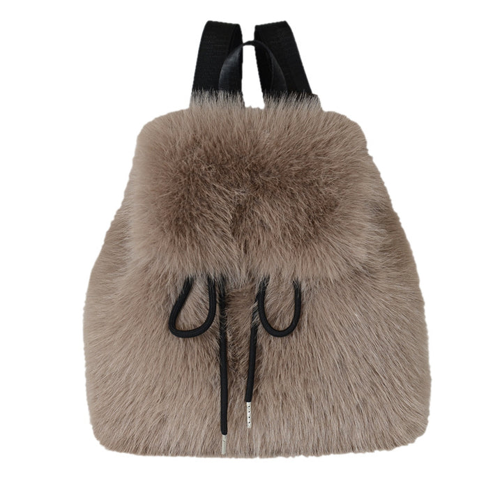 Backpack with faux fur look, large capacity