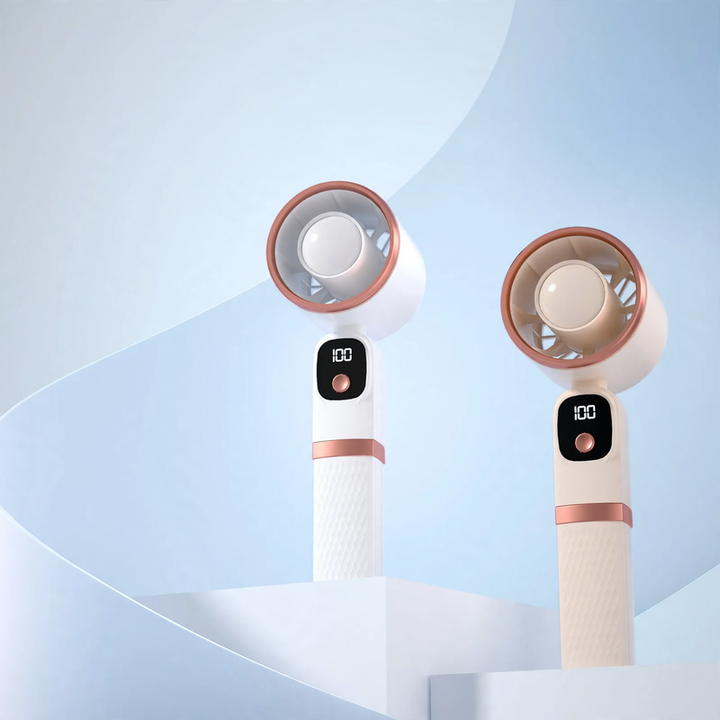 Portable hand fan with integrated power bank