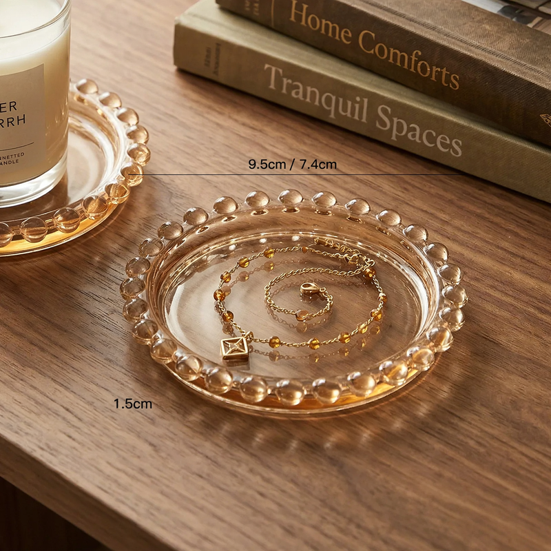 Glass tray for candle holders, modern