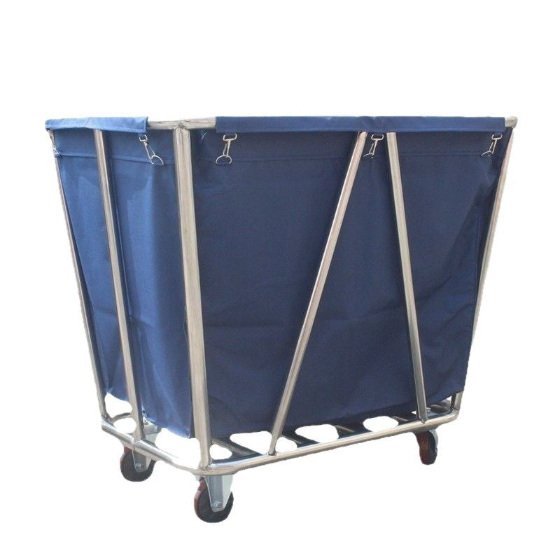 Stainless steel laundry cart with wheels