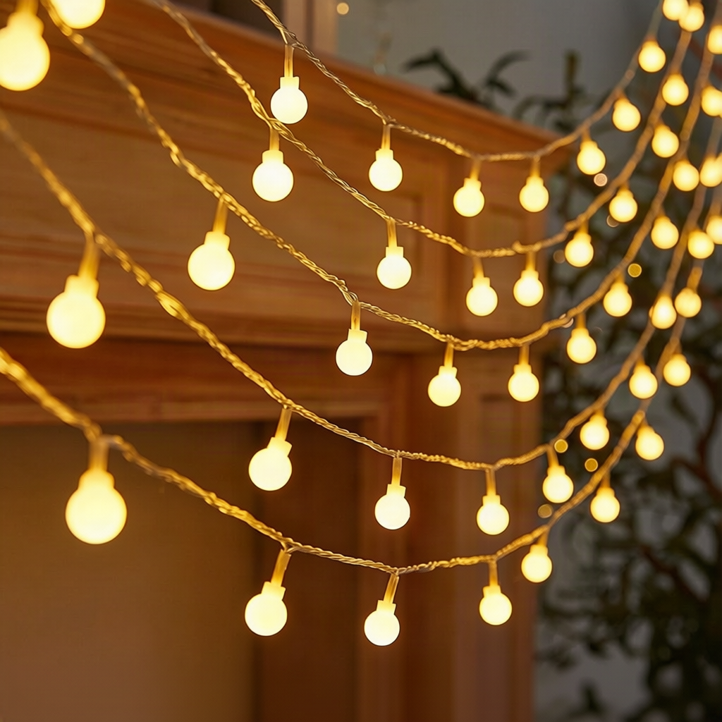 LED string lights with button cell battery, 1–3 m