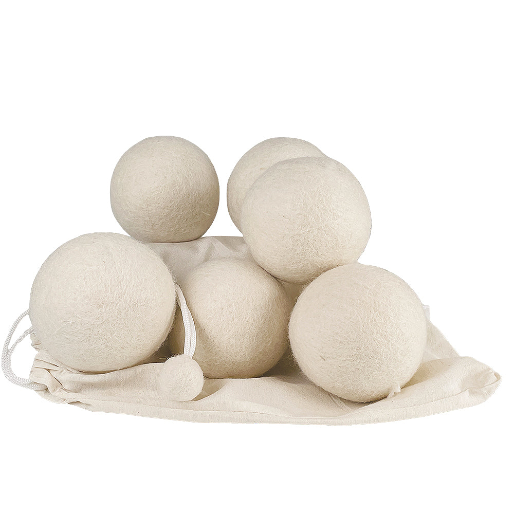 Dry balls made of 100% pure wool (6 laundry balls) | Bowlift
