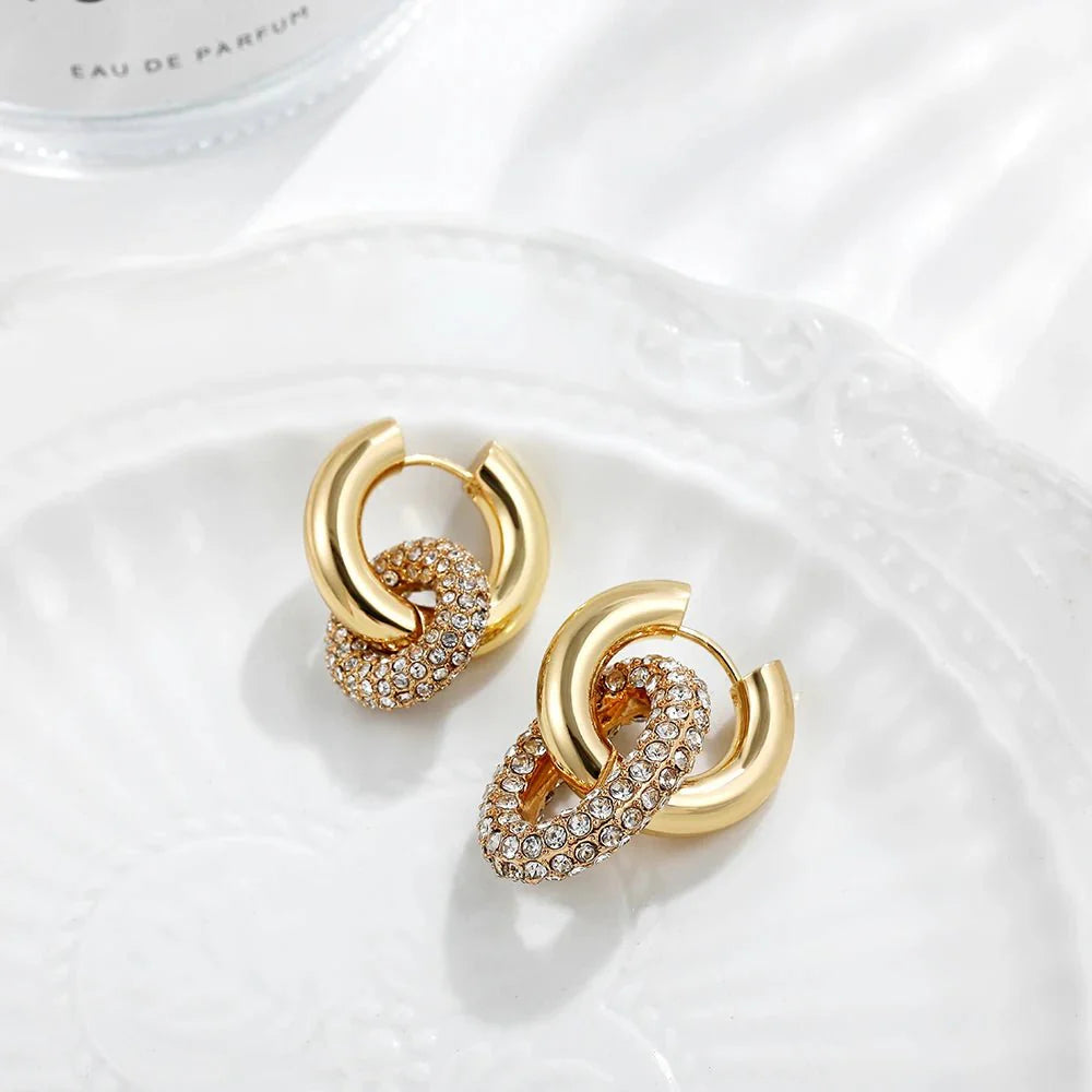 BowLift | Dual Diamond Circle Huggie Earrings