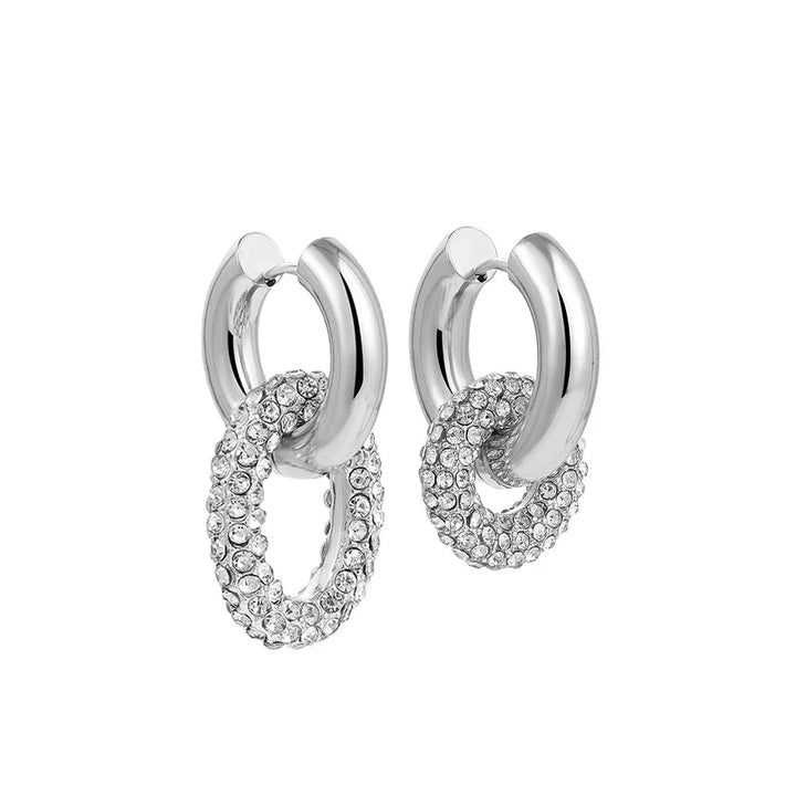 BowLift | Dual Diamond Circle Huggie Earrings