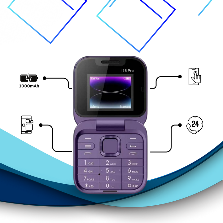 Small foldable mobile phone with dual SIM card
