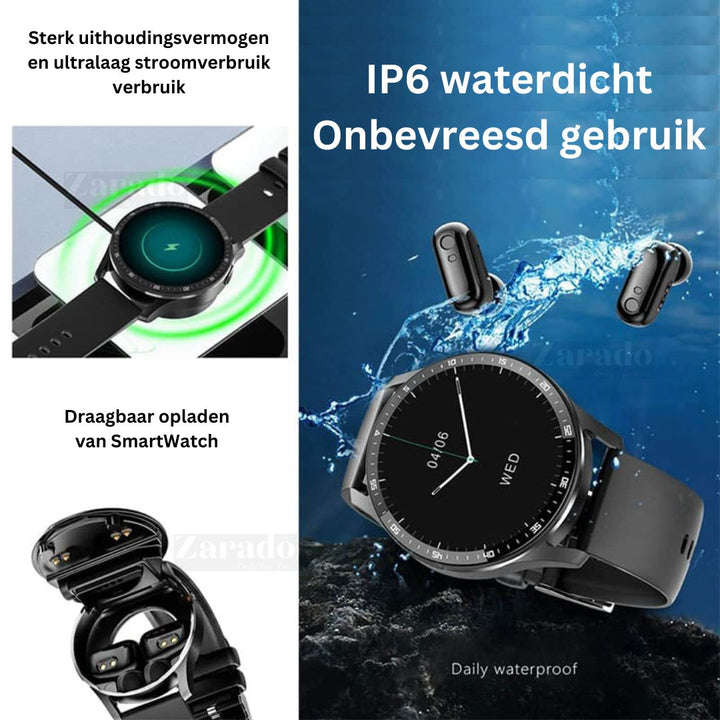 SmartLink Watch – Stylish Smartwatch with Earbuds Bowlift